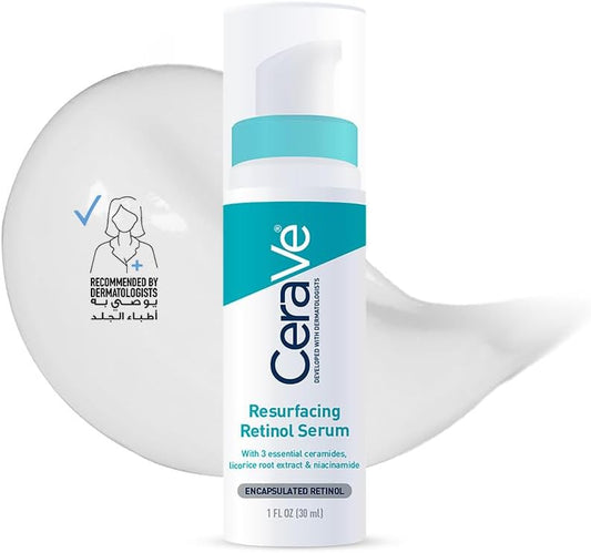 CERAVE RESURFACING RETINOL SERUM TO REDUCE THE APPEARANCE OF POST-ACNE MARKS AND PORES WITH RETINOL, LICORICE ROOT EXTRACT & NIACINAMIDE 30ML