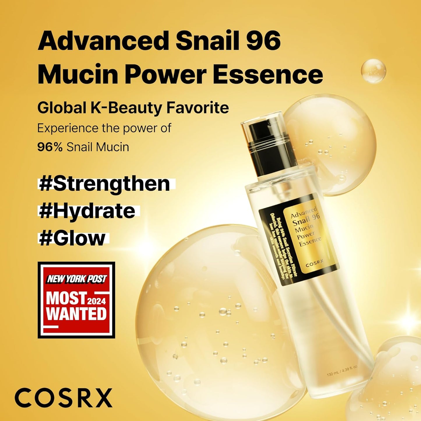 Cosrx, Advanced Snail 96 Mucin Power Essence , 3.38 Fl Oz (100 ml)